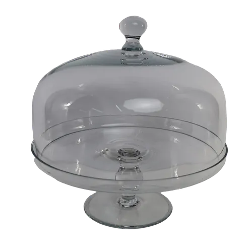 Clear Glass Cake Stand With Clear Glass Dome