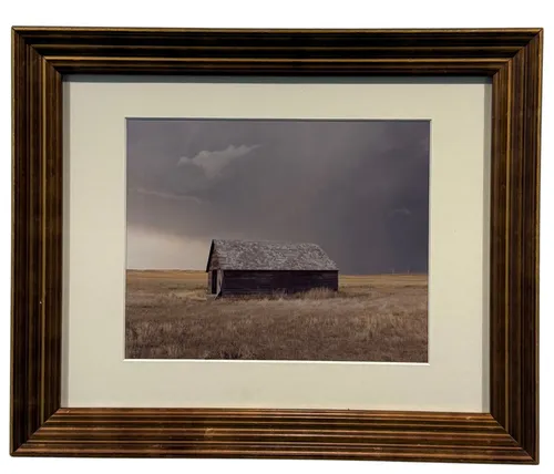 Weathered Barn In Prairie Field Photograph In Gold Frame