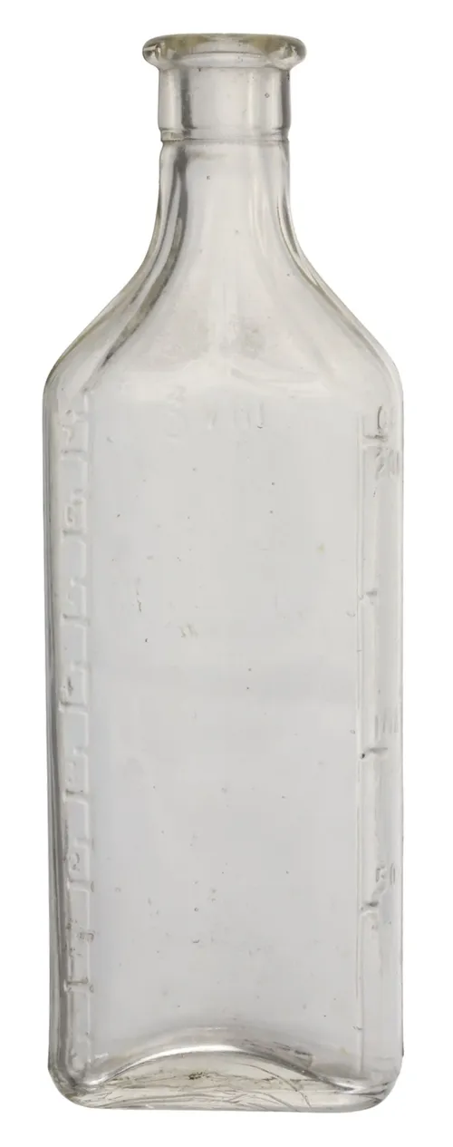 Antique Clear Glass Apothecary Bottle - A