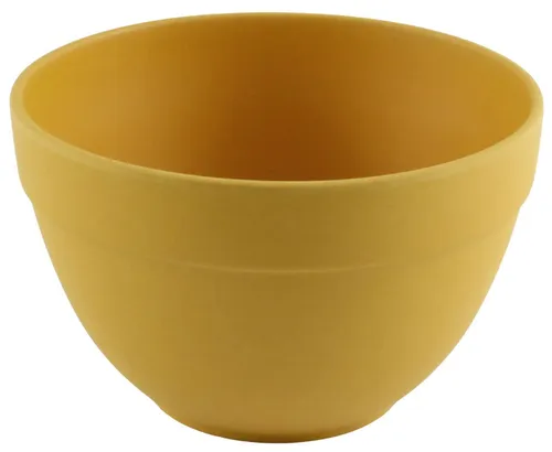 Matte Yellow Bamboo Serving Bowl