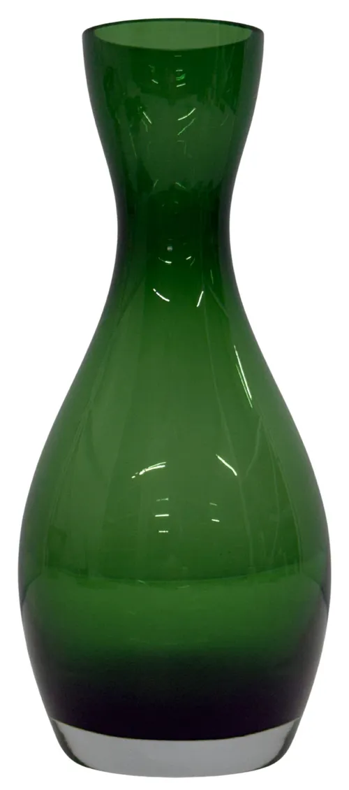 Clear Green Glass Vase