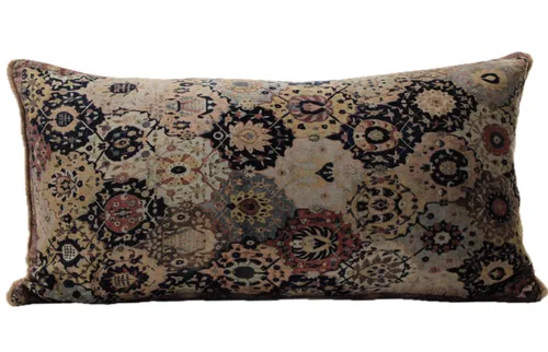 Bohemian Pink Velvet Tapestry Throw Pillow 