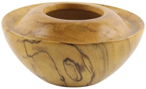 Turned Wood Bowl With Semi Covered Top