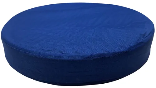 Round Blue Children's Floor Cushion With Black Handle