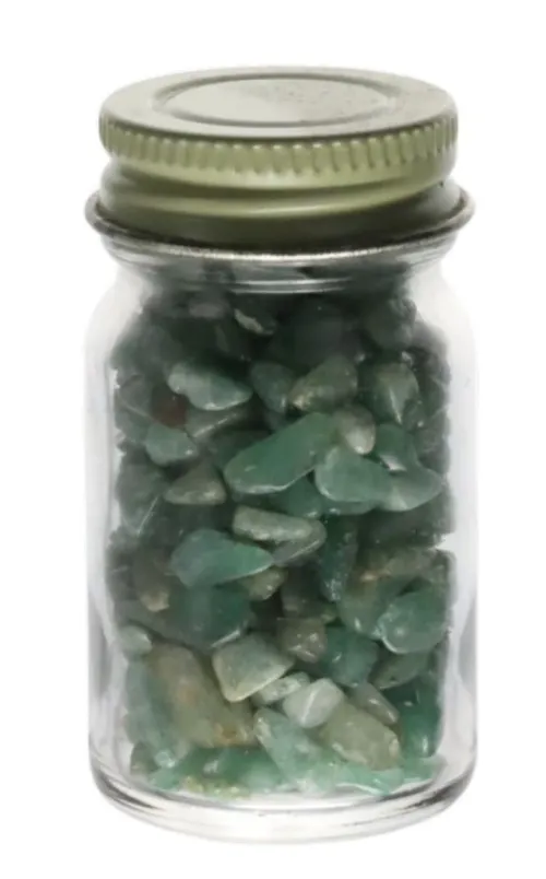 Clear Glass Jar With Assorted Crystal Chips - B