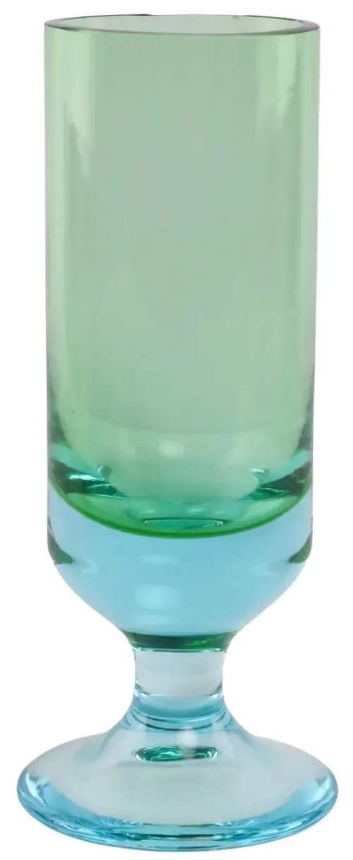 Clear Green & Blue Glass Vase