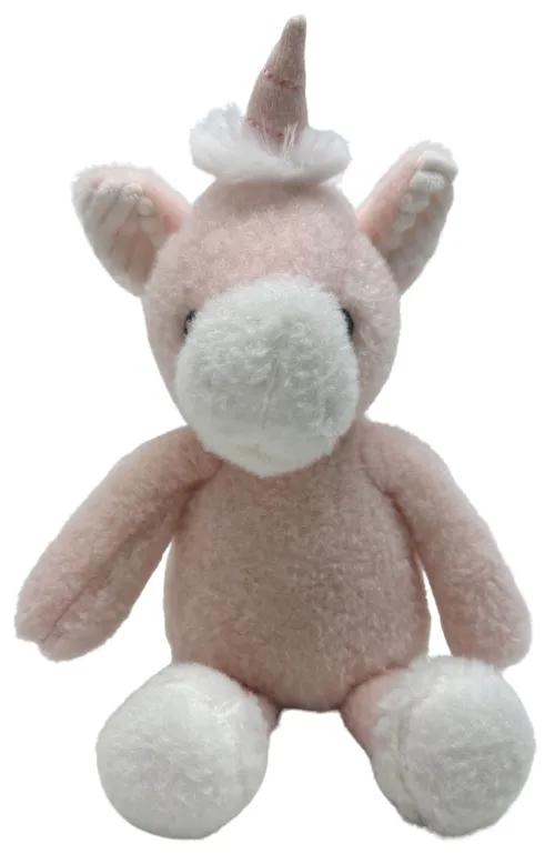 Pastel Pink & White Stuffed Unicorn Plush