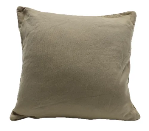 Light Beige Cotton Throw Pillow