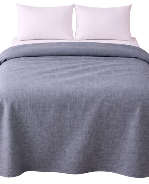 Sky Blue Linen Duvet - Double