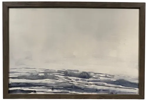 Blue Scape In Wood Frame