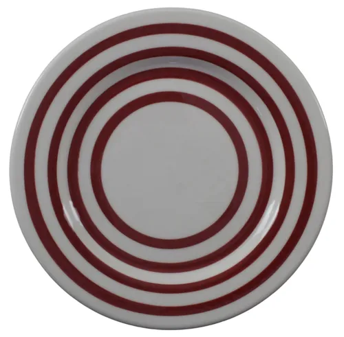 White & Red Striped Side Plate