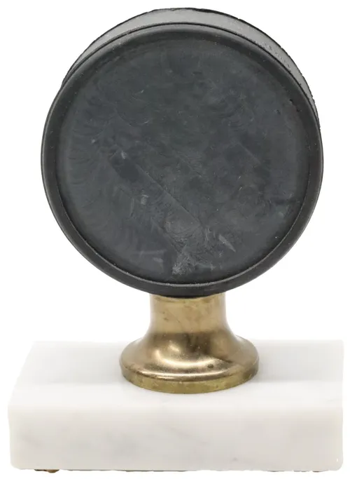 Hockey Puck On White Marble Base Trophy Award