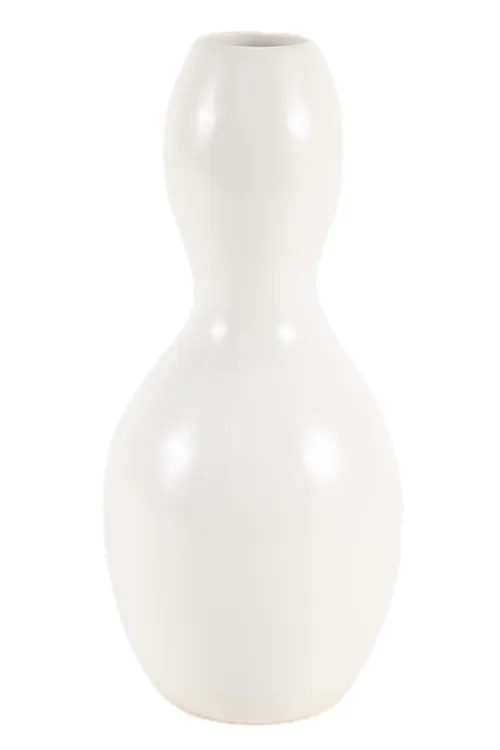White Ceramic Bowling Pin Bud Vase