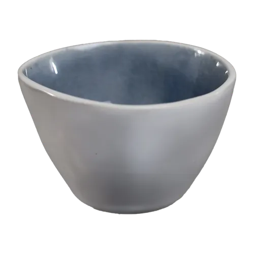 Irregular White Shell With Dusty Blue Interior Small Bowl