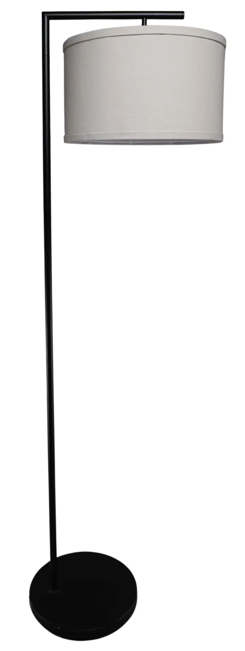 Black Floor Lamp With Beige Shade