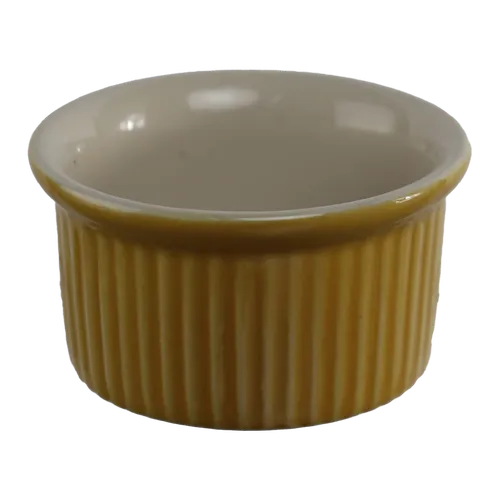 Harvest Yellow Ceramic Ribbed Ramekin