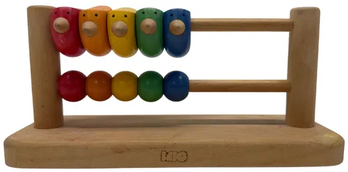 Wood Abacus With Colourful Bird Beads