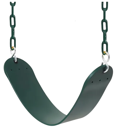 Green Rubber Playground Swing With Rubberized Chain