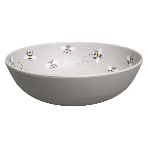 Beige Busy Bees Melamine Bowl