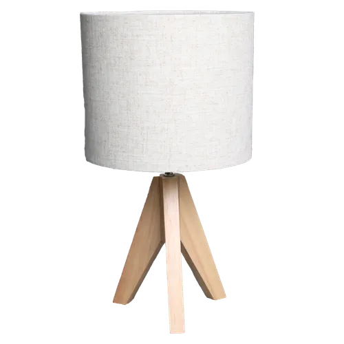 Small Wooden Tripod Table Lamp