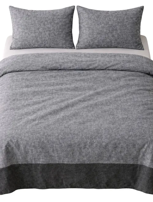 Charcoal Knit Duvet Cover - Queen