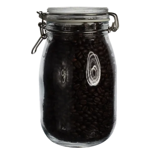 Clear Glass Canister With Coffee Beans
