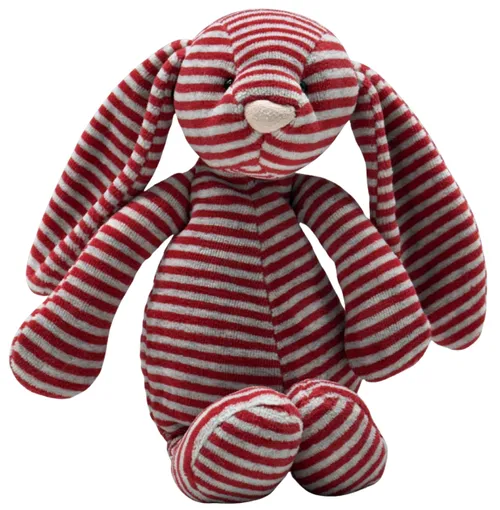 Red & White Stripe Bunny Rabbit Stuffed Animal