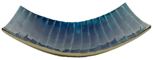 Blue & Gold Enamelled Curved Decorative Platter