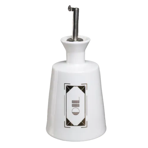 White & Gold Porcelain Oil Bottle 