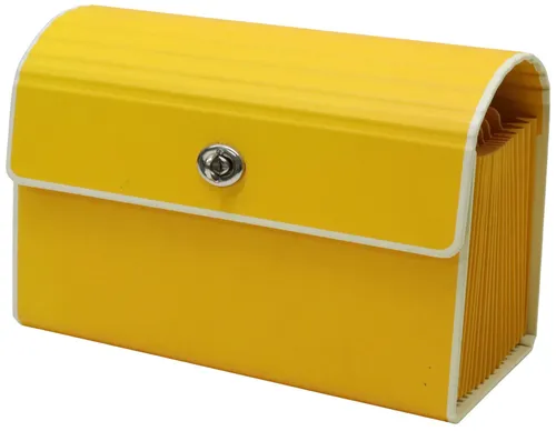 Yellow Accordion Document Storage Box