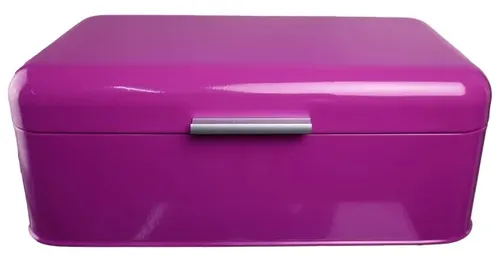Purple Gloss Enamelled Tin Bread Box