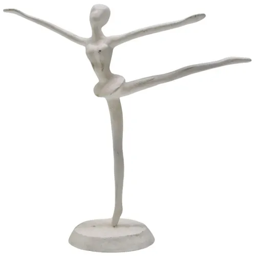 White Cast Iron Ballerina Statue