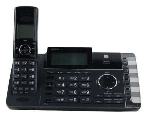 Black Multi Line Phone With Cordless Handset