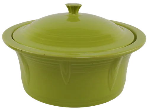 Green Round Ceramic Casserole Dish With Lid