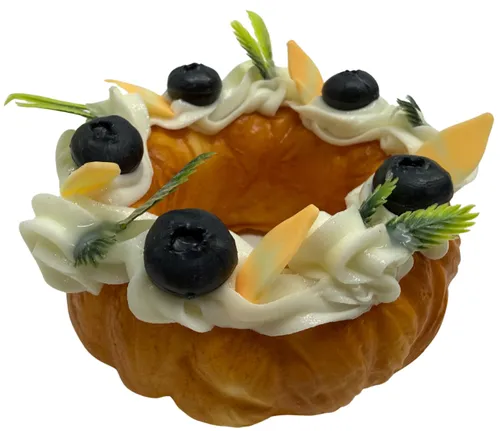Artificial Pastry With Blueberries & Whipped Cream