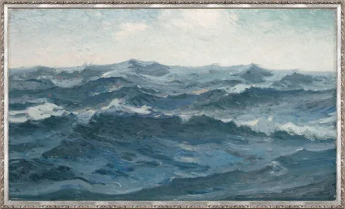 Sharp Waves On Board With Silver Frame