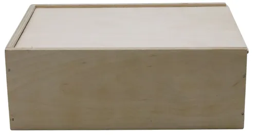 Natural Wood Box With Sliding Lid