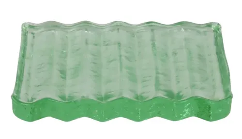 Green Rippled Glass Coaster