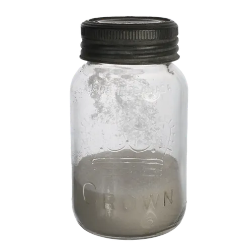 Antique Clear Glass Crown Jar With White Sugar