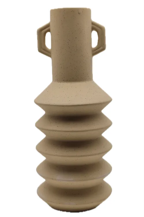 Sandstone Accordion Ceramic Vase