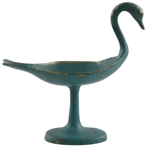 Teal Swan Metal Decorative Bowl