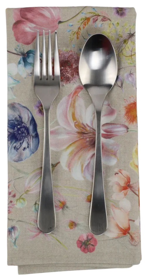 Beige & Colourful Floral Pattern Napkin