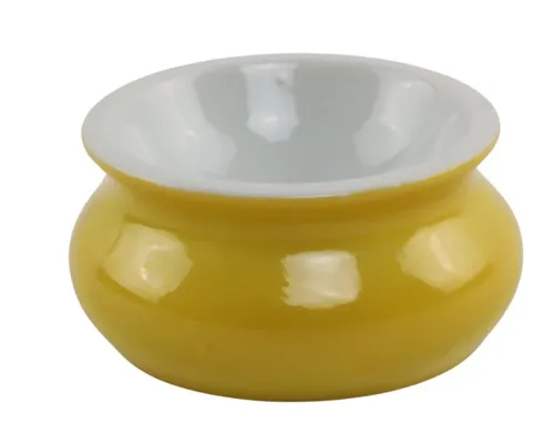 Yellow Ceramic Pot Belly Pinch Bowl