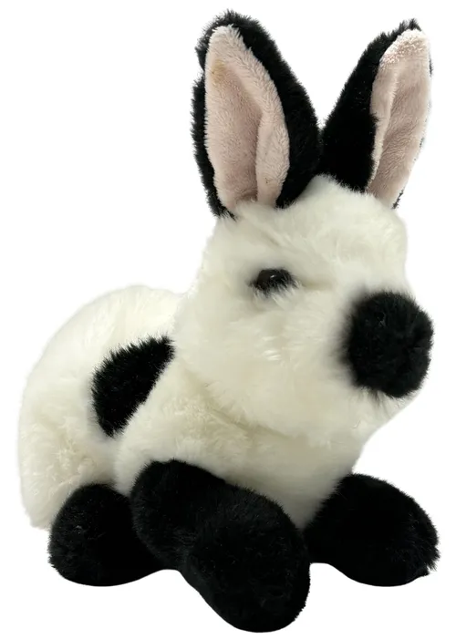 Black & White Spotted Rabbit Plush Stuffed Animal
