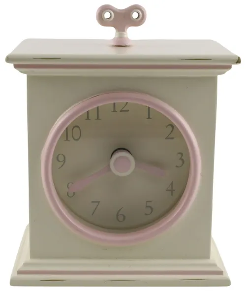 Cream & Pink Wind Up Nursery Clock