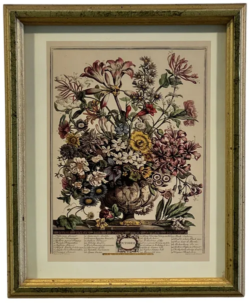 October Flowers In Gold Frame