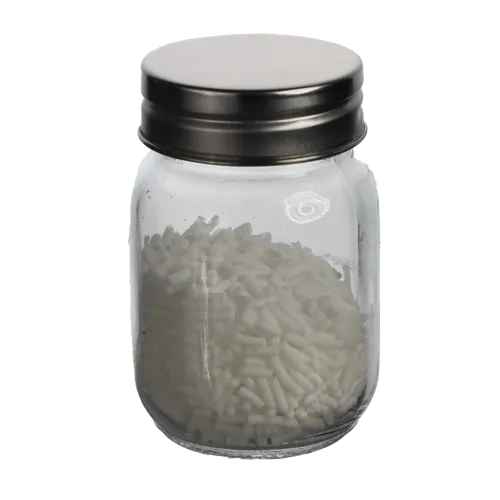 Small Clear Glass Jar With Stainless Lid & White Baking Sprinkles