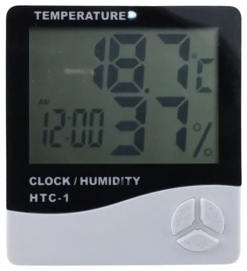 White Digital Clock & Temperature