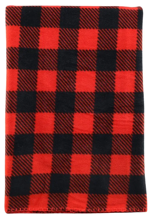 Red & Black Check Fleece Throw Blanket