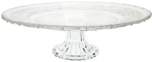 Clear Patterned Glass Cake Stand